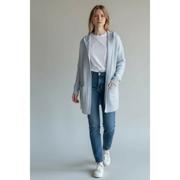 Abercrombie + Fitch Kids Gray Hooded Cardigan Sweater Size 15/16 - Picture 6 of 6